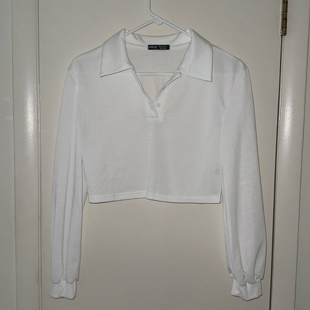 Shein Cropped Button Up Top
